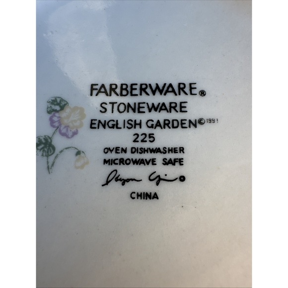 Farberware Vintage English Garden Creamer & Sugar Bowl Set - #225A  Stoneware - Picture 4 of 4